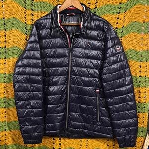 Tommy Hilfiger streetwear Navy Lightweight Puffer Jacket hiphop